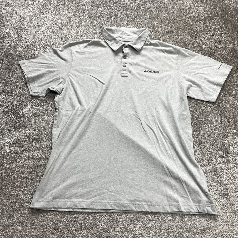 Columbia Omni Wick Polo Shirt Mens Large Gray Short Sleeve Collared Outdoor Golf